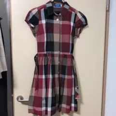 ブルーレーベルチェック柄 半袖シャツワンピース