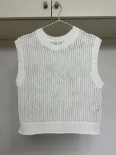 GU メッシュセーター（ノースリーブ）（セットアップ可能） 01 オフホワイト