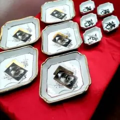 九谷焼　古九谷　金彩　小皿　菱皿　刺し身皿　豆皿　醤油皿　各5客セット　①のサムネイル