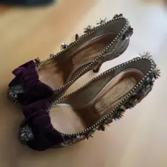 週末PEPITA D'ORO　United arrows☆ビーズとリボンのヒール