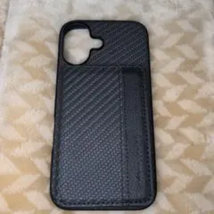 ブラック カーボンファイバー風 iPhone16ケース