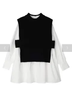 美品SET2点 ベスト+チュニックブラウス