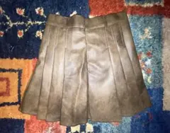 レザースカート　ブラウン