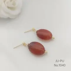 オーバル型ピアス／イヤリング　No.1040