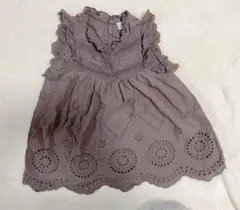 petit main 刺繍 フリル チュニック