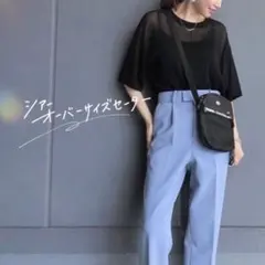 GU シアーオーバーサイズセーター 半袖 ブラック Sのサムネイル