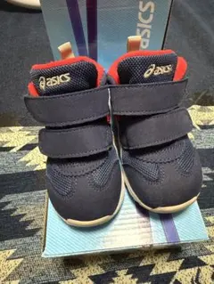 アシックス　ベビーシューズ　14cm スクスク　ネイビーブルー