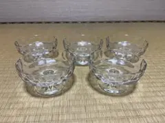 昭和レトロ アイスクリーム プリン 硝子 レトロ硝子 5個セット アイスグラス