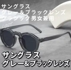 サングラス ボストン型 クラウンパント べっ甲柄 グレー＆ブラックレンズ