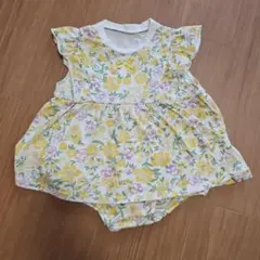花柄ロンパース フリル袖　夏　80