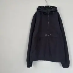 HUF ハフ パーカー ハーフジップ ブラック S