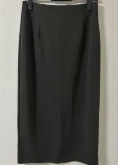 ユニクロ　ストレッチダブルフェイスナロースカート（丈標準80～84cm）グレー