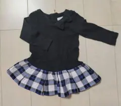 ケイトスペード　ニューヨーク　女の子　リボン　長袖ワンピース　チェック　90