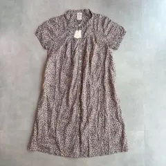 ポンデシャロン　未使用品　小花柄　キーネック　半袖シャツワンピース　膝丈のサムネイル