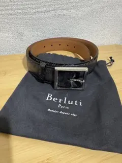Berluti 黒 レザーベルト 92cm保存袋付きのサムネイル