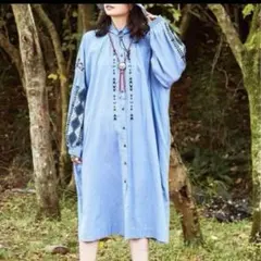 新品　アミナ　チャイハネ　ヨーパ刺繍シャツワンピース　最終値下げ