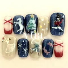 ネイルNo.1224 、アート10本、サイズ2767.10くるみ割り人形 現品