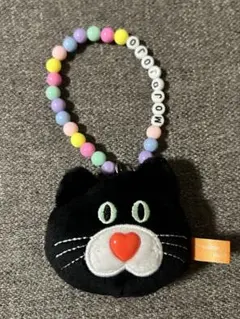 mojojojo ビーズチェーン付きフェイスマスコット2 猫　ネコ　ねこ　黒