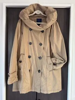 ベージュ 2wayダブルブレスト トレンチコート