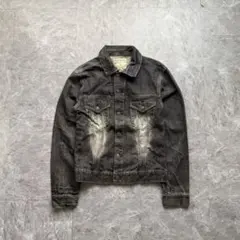00s archive black denim jacket y2k