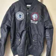 PEANUTS スヌーピー MA-1ジャケット 裏起毛ブラック