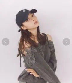 【美品】レーストリミングオフショルニットプルオーバー SNIDEL DGRY