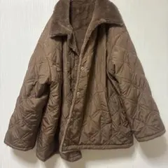 ブラウンファー付きキルティングジャケット