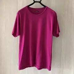メンズTシャツL パープル 無地 Uネック 春夏秋のサムネイル