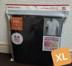 ユニクロ ヒートテックコットン 極暖 VネックT 半袖 ブラック XL