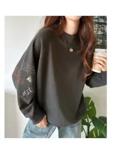 クラシカルエルフ　グレイ オーバーサイズ トレーナー