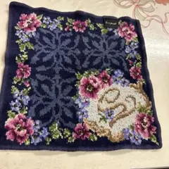 Enjeau アーンジョー 花柄 ネイビー ハンカチcy中古品のサムネイル