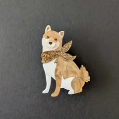 柴犬 アクリルブローチ N64-7