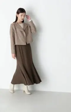 ナチュラルビューティーベーシックフェイクスエードライダーズブルゾン