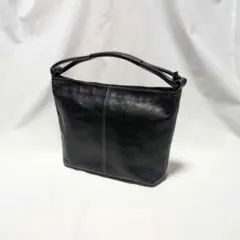 【vintage】90s~リアルレザー・ワンショルダーバッグ　ブラック