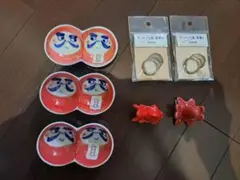 箸置きチャーシュータコウインナー金魚有田焼　だるま　小皿　丸々小付　縁起物和食器