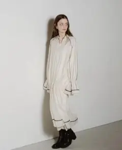 21日までの出品】PINUE⭐︎ラッフルシャツワンピース（WHITE）Sサイズ