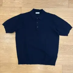 ORIHICA ニットポロシャツ ネイビー