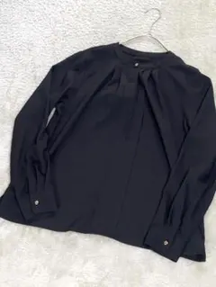 VIS ブラック 長袖 シャツ ブラウス タック入り Lサイズのサムネイル