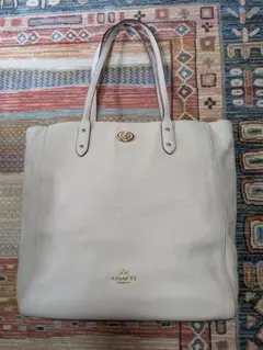 COACH トートバッグ アイボリー ターンロック