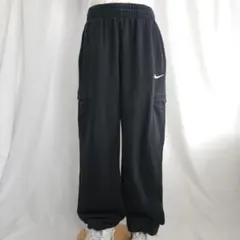 NIKE ナイキ スウェットカーゴパンツ 黒(ブラック)系 Mサイズ 古着 ロゴ