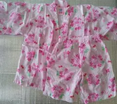 ミキハウス甚平　あじさいと金魚模様（110）