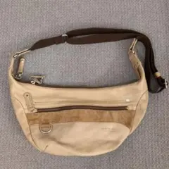 DOUBLES ベージュ レザー ショルダーバッグ