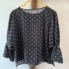 GLOBAL WORK 袖フリルブラウス　M