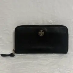 トリーバーチ★長財布★ラウンドファスナー★レザー★黒系