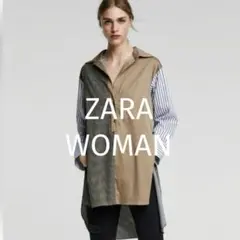 ◆ZARA WOMAN◆ザラウーマン ストライプパッチワークシャツ