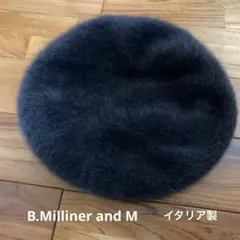 B.Milliner and M ベレー帽　ブラック　アンゴラ混　イタリア製