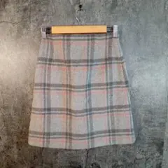 ✨ロペピクニック✨ミニスカート♡タイト♡ウール混♡チェック♡グレー(36)