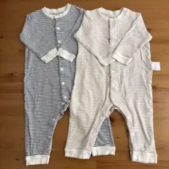 UNIQLO BABY ユニクロ ベビー ロンパース 長袖 80 ボーダー