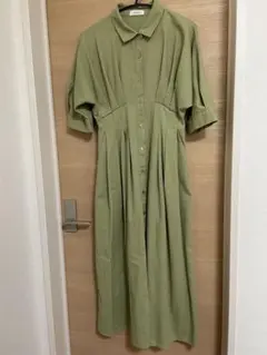 STYLEMIXER 半袖シャツワンピース グリーン