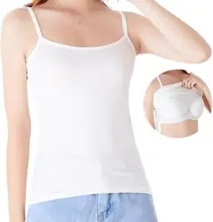 サラデマント インナー キャミソール カップ付き　モダール素材 white　L